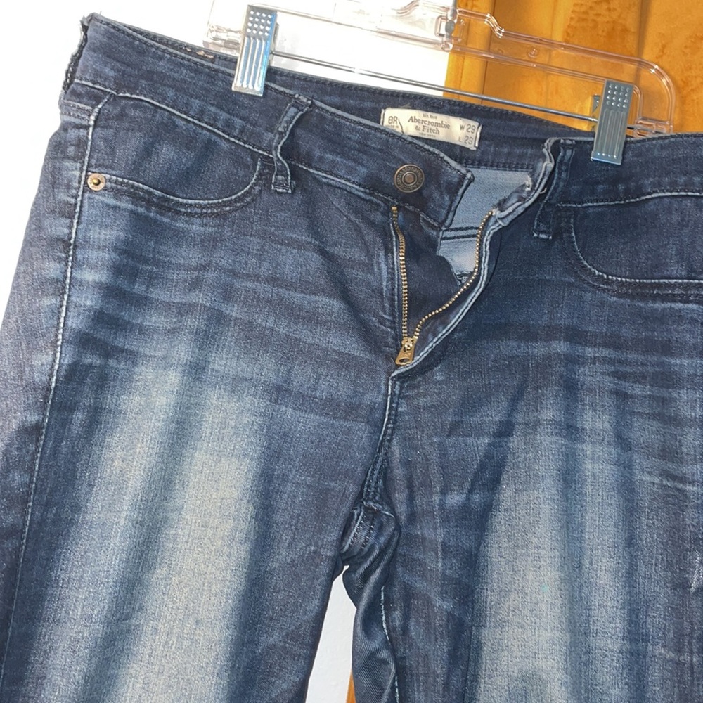 Abercrombie & Fitch 8R w 29 L 29 blue Jean denim jeggings - Picture 2 of 5